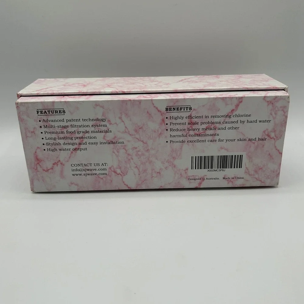 SJ Wave SJW-SHF-1P Pink Multi-Stage Shower Filter Soften Hard Water NEW OPEN BOX